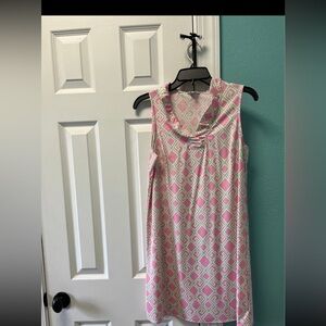 Crown & Ivy Pink and Green Sleeveless Dress